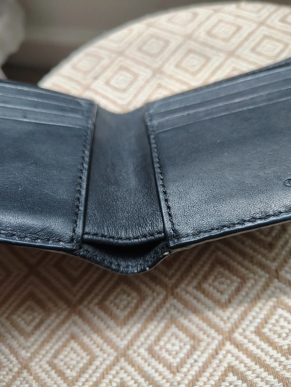COACH  Men Black Leather Bi-Fold Wallet